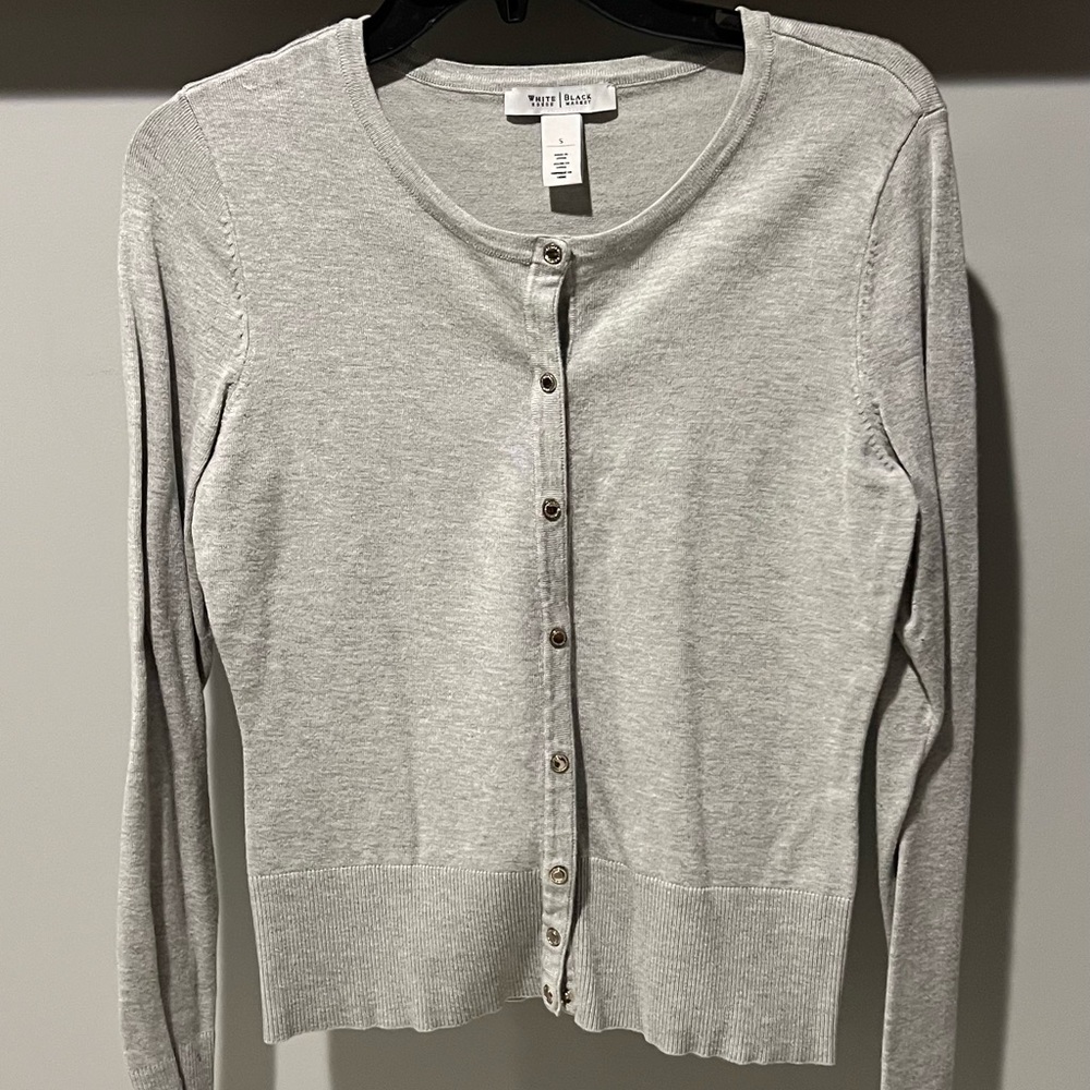 White House Black Market Light Gray Women's Cardigan